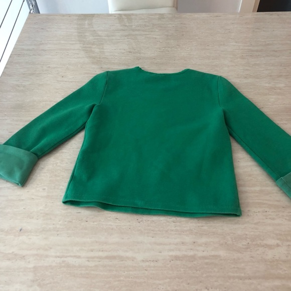 Anthropologie Kelly green quilted flower sweater - Picture 3 of 5